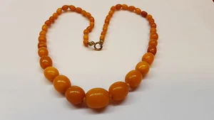 Alte Bernsteinkette Kette Bernstein Amber Butterscotch Ambre 16 Gramm - Picture 1 of 7