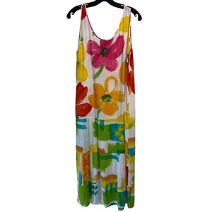 Jams World Dress Vintage Womens Size Large Summer Icon Multicolor Floral Print - Picture 1 of 9