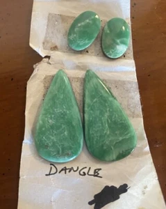 Matching Set Green Stone Cabochons Ready For A Jewelry Creation - Picture 1 of 2