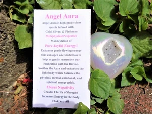 Angel Aura Quartz Heart Geode -Quartz Infused with : 24K Gold +Silver + Platinum - Picture 1 of 8