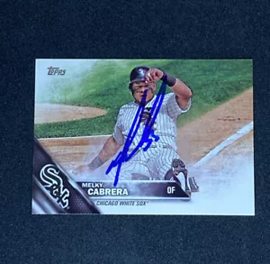 Carta Topps Melky Cabrera Chicago White Sox firmata auto 2016 #122 ~ COA - Foto 1 di 3