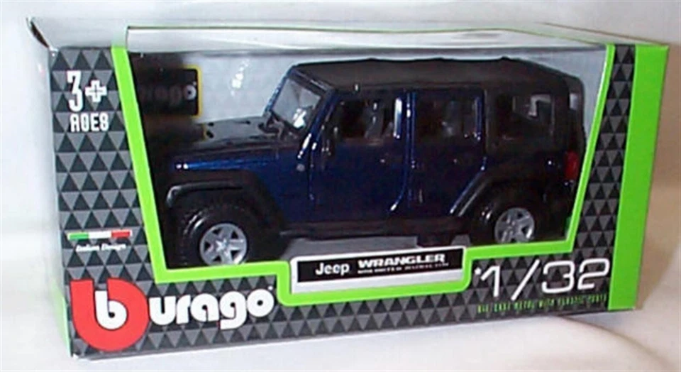 Jeep Wrangler Unlimited Rubicon Dark Blue 1:32 Scale Diecast  burago New in Box - Image 1 of 1