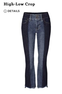 Cabi High Low Crops Size 20 Style 6281 Dual Tone Denim Jeans Was $154 - Image 1 of 4
