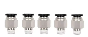 Push to Connect Hose Fittings Straight 3/8" Tube OD to 1/8" NPT Male Thread 5Pcs - Picture 1 of 11