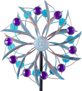 Metal Wind Spinner Dual Direction Windmill Kinetic Sculpture Yard Patio Decor - Picture 1 of 12