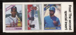 1991 SCD MLB Uncut 3 Card Sheet w/ Dave Justice 061024WT2-N - Picture 1 of 2