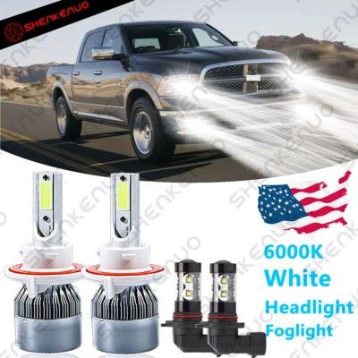 Combo faros LED + bombillas antiniebla para Dodge Ram 1500 2500 3500 2006-2009 JY Foto 1 de 4
