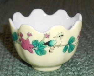 China Mini Porzellan Vogel & Blume grün/gelb Schmuck Schmuck Halter Schale Schüssel - Bild 1 von 8