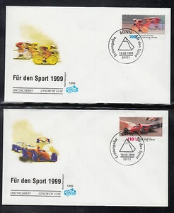 A 110 ) Germany 1999 FDC : Sports Aid: Racing of 4 beautiful FDC - Picture 1 of 2