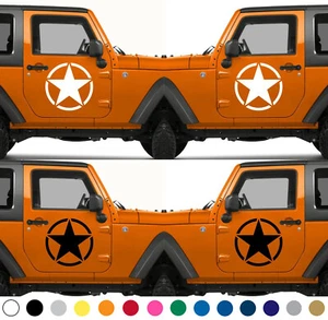Army Star Decals Set of 2 Door Vinyl Sticker American US Military V14 - Picture 1 of 11