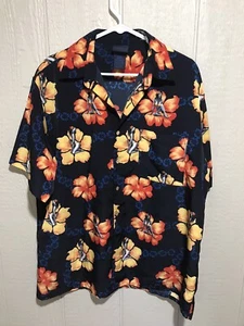 Paradise on a Hanger Vintage Men’s Lg Hawaiian Shirt floral With Pin Up Girls - Picture 1 of 3