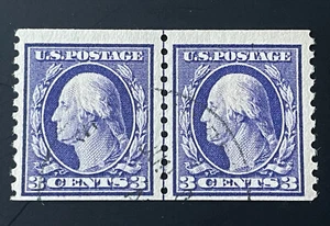 Estampillas de Estados Unidos; Scott #445 genuino par de líneas de bobina: usadas con certificados APEX y PF $3250 EN MUY BUEN ESTADO - Imagen 1 de 12