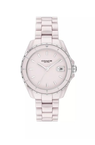 Nuovissimo orologio Coach Preston donna quadrante rosa 32 mm ceramica 14503806