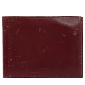 HERMES Leather Bifold Wallet Bordeaux - Picture 1 of 10