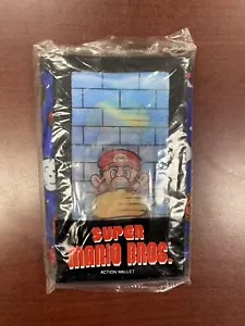 Vintage 1990 Super Mario Bros Holographic Action Wallet Sealed - Picture 1 of 2