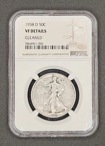 1938-D Walking Liberty Half Dollar | NGC VF Details, Cleaned - Picture 1 of 4