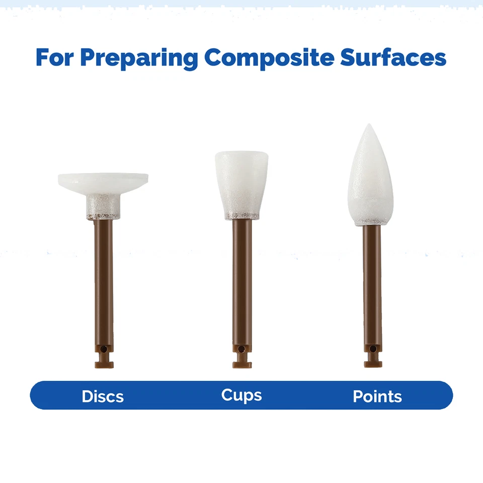 40 piezas acabado dental tazas puntos discos compuesto pulido vástago RA Foto 1 de 4