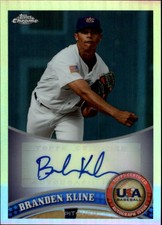 2011 Topps Chrome USA Baseball Autographs Refractors #USABB9 Branden Kline /199