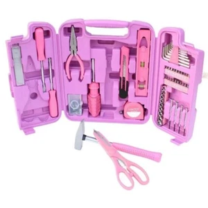 96 Teiliges Werkzeugset Werkzeugkasten Werkzeugkoffer Werkzeugkiste in Pink - Bild 1 von 3
