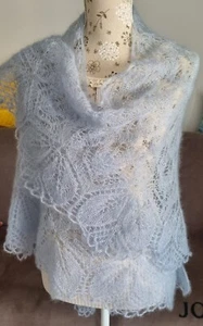 Dreieckstuch, Schultertuch, Überschlagtuch, Schal, Stola HANDARBEIT, Mohair NEU - Bild 1 von 11