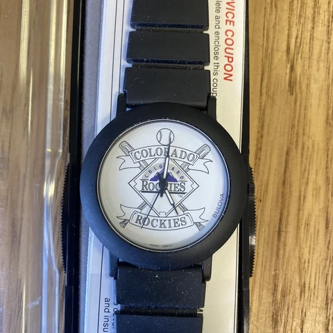 1990s Bulova wristwatch Colorado Rockies MLB new old stock unworn Cover