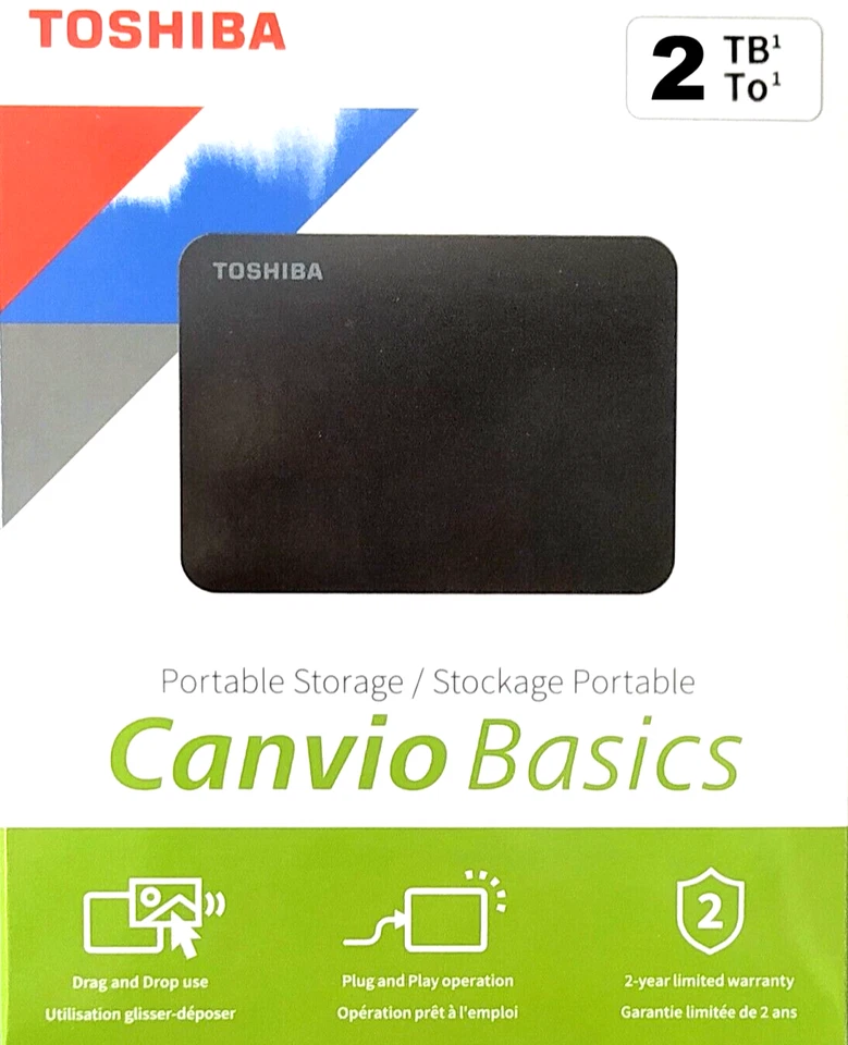 Toshiba 2TB • Externe USB 3.0 Festplatte Drive PC PS4 PS5 XBOX TV Datenspeicher - Bild 1 von 1