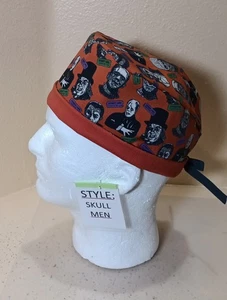 Horror Show Icons #2 Men's Skull/Chemo Surgical Scrub Hat/Cap Handmade - Picture 1 of 7