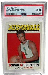 1971 Topps HOF Oscar Robertson #1 Milwaukee Bucks Basketball Karte PSA 4 SEHR GUTER ZUSTAND - Bild 1 von 3