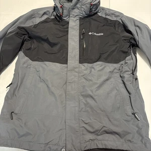 Columbia Jacket Mens Medium Omni-Tech Interchange Hooded Waterproof Coat - Picture 1 of 14