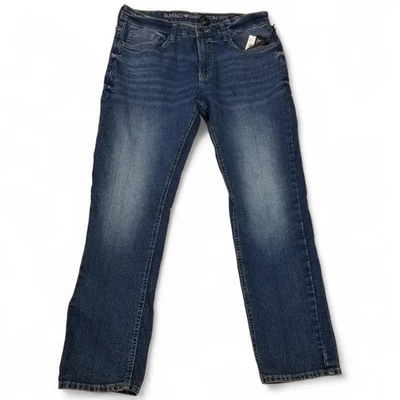 Pantalones de mezclilla Buffalo David Bitton para hombre 34x30 azul ceniza-X ajustados elásticos auténticos nuevos Foto 1 de 4