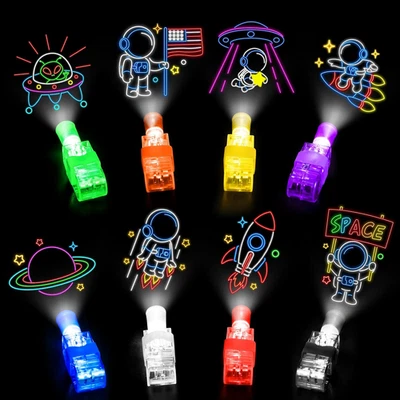 32 Piezas Luces de Dedo Espacio Tema Fiesta Favores para Niños, Brilla en la Oscuridad Luz U Foto 1 de 4