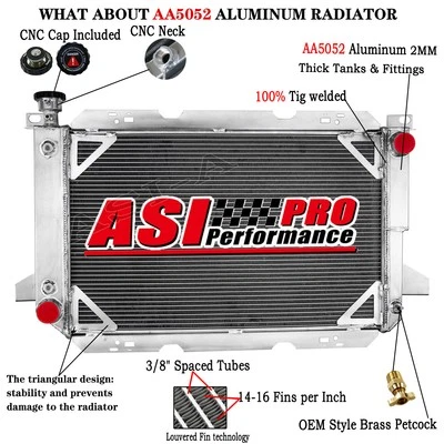 3 ROWS ALUMINUM RADIATOR For 1985-1997 FORD F150 ,F250 F350 BRONCO 5.0L-7.5L V8 Foto 1 de 4