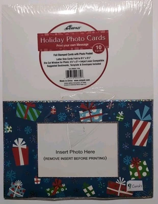 Cartões fotográficos de férias AMPAD com carimbo em folha impressão sua própria mensagem jato/laser - Imagem 1 de 4