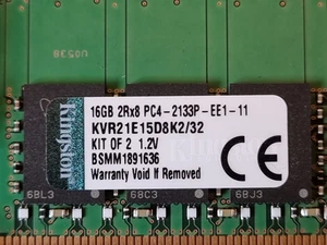 Kingston KVR21E15D8K2/32 Kit 2x16GB DDR4-2133 ECC 2Rx8 unbuffered SDRAM CL 15 - Bild 1 von 4