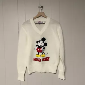 Vintage 70's Mickey Mouse Disney Character Fashions V-Neck Sweater/Jumper, SMALL - Picture 1 of 6