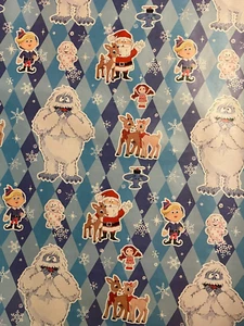 Rudolph rote Nase Rentiere Geschenk Hummel Verpackungspapier 2 Meter GEFALTET Decoupage - Bild 1 von 2