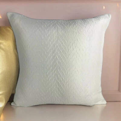 Cream Cushion Covers Herringbone Embossed Fabric Upholstry 18x18" / 45x45cm Zip - Image 1 of 4