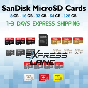 Sandisk Micro SD Card 8GB 16GB 32GB 64GB 128GB 256GB For Phone Drone Camera 4k - Picture 1 of 25