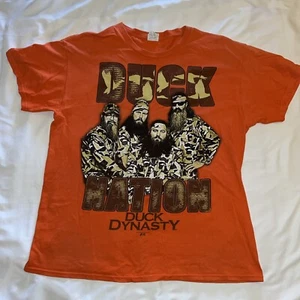 2013 Duck Dynasty Duck Nation Tee T Shirt Size Large Orange. S58 - Picture 1 of 11