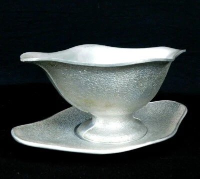 Bandeja para servir por goteo de barco salsa salsa de salsa de salsa de salsa de salsa de aluminio acabado martillado de colección Guardian Service Foto 1 de 4