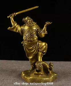 10.8" Old China Taoism Bronze Brass Zhong kui Immortal God Patron Saint Statue - Picture 1 of 9