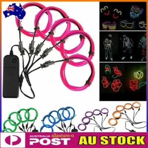 5X1M Flexible Neon LED Light Glow EL Wire String Party Strip Rope Costume Props - Picture 1 of 27
