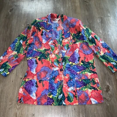 CHAQUETA BLAZER MUJER VINTAGE ARTE AÑOS 80 90 HOMBRERAS RESUMEN Talla 16/18 A8 Foto 1 de 4