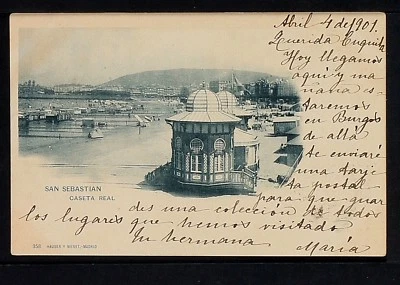 2738.-SAN SEBASTIAN -Caseta Real (Enviada a México en 1901)(Postal sin División) - Imagen 1 de 2