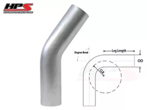 HPS 2.25" 57mm OD 35 Degree Bend 6061 Aluminum Elbow Pipe 16 Gauge 2.25" CLR - Bild 1 von 1