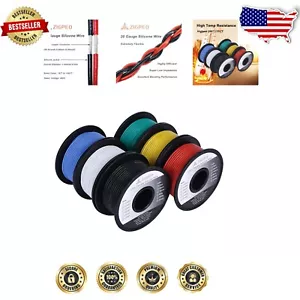 Versatile 20 AWG Silicone Wire Set - 6 x 50ft Spools, Ideal for RC & Automotive - Picture 1 of 9