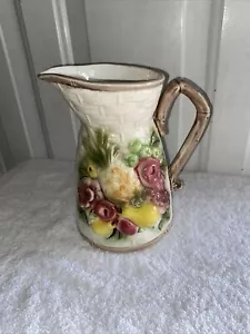 Antiker Japan Krug mit Obst Design 7" hoch - Bild 1 von 7