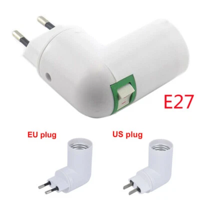 EU US Plug to E27 Bulbs Socket Holder plug-in Base Converter Adapter Adjustable - Image 1 of 4