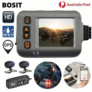 1080P Motorcycle Dash Camera Front Rear WIFI GPS HD Waterproof DVR Recorder AU - Picture 1 of 10