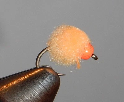 FISH WIZ LLC Micro Bead Head Glo Bug Yarn Egg Apricot size 14 (per 6)